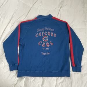 Tommy Bahama Chicago Cubs Jacket Embroidered Cotton Knit Full Zip Blue Men’s XL